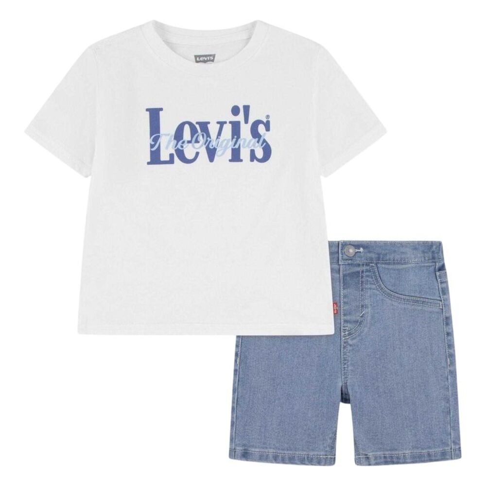 Levis Baby Boys Big Logo T-Shirt & Shorts Set / White